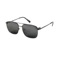 Hank - Square Black Clip On Sunglasses for Men & Women